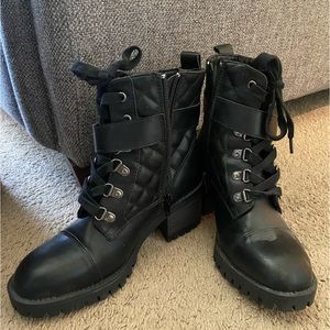 Madden Girl, size 6.5, black never worn combat boots.